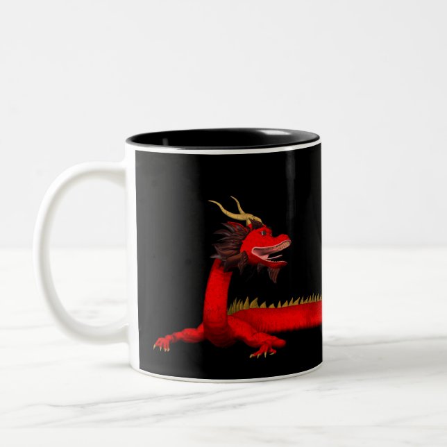 Tasse 2 Couleurs Dragon rouge (Gauche)