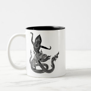 Tasse 2 Couleurs dragon thaïlandais blanc noir et ange