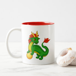 Tasse 2 Couleurs Dragon vert chinois