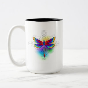Tasse 2 Couleurs Dragonfly en arc-en-ciel
