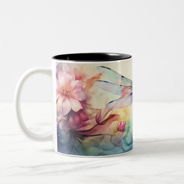 Tasse 2 Couleurs Dragonfly in Flower (Gauche)
