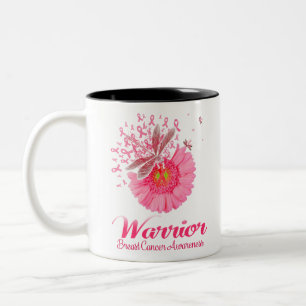 Tasse 2 Couleurs Dragonfly Sunflower Guerrier Ruban Rose Sein