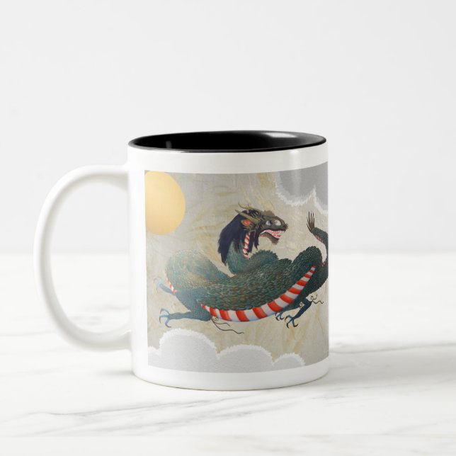 Tasse 2 Couleurs Dragons japonais jumeaux 11oz (Gauche)