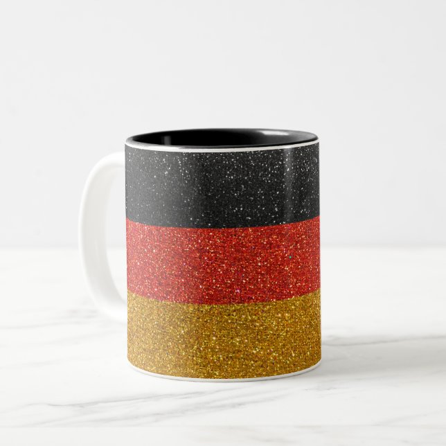Tasse 2 Couleurs Drapeau allemand Allemagne Parties scintillant Acc (Devant gauche)