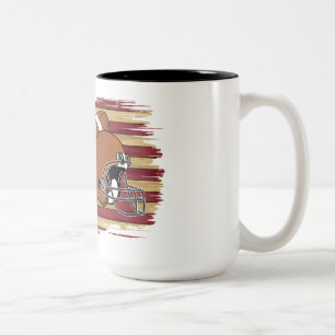 Tasse 2 Couleurs Drapeau américain 4 juillet football patriotique