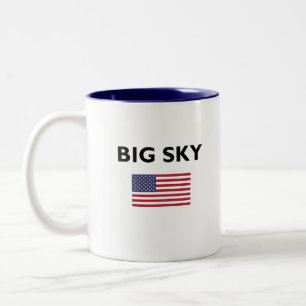 Tasse 2 Couleurs Drapeau américain Big Sky USA - Couleur claire