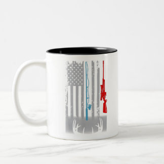 Tasse 2 Couleurs Drapeau américain de chasse au carreau