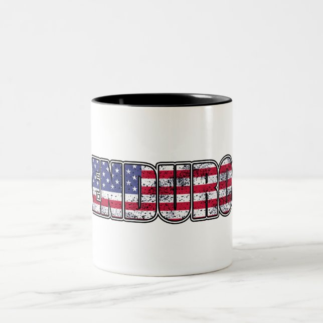Tasse 2 Couleurs Drapeau américain du VTT Enduro (Centre)