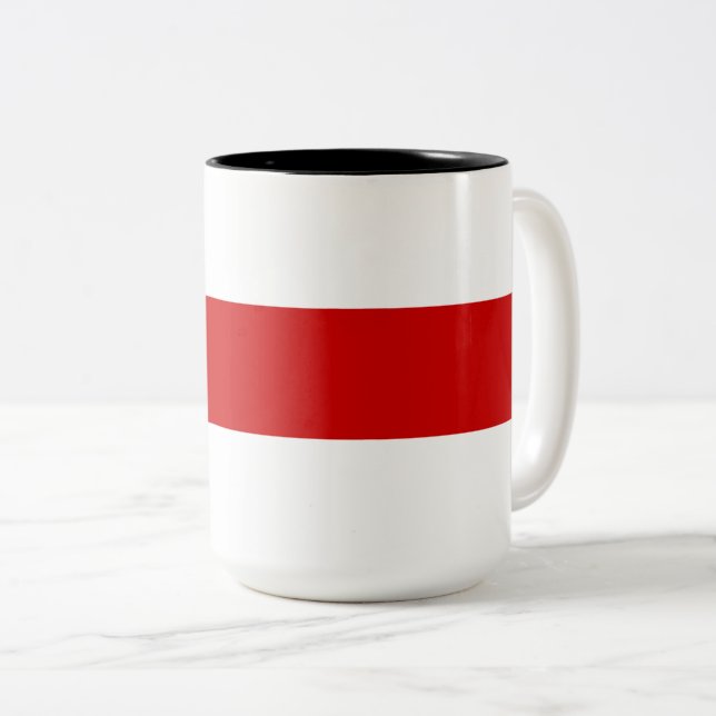 Tasse 2 Couleurs Drapeau biélorusse (rouge et blanc) (Devant droit)