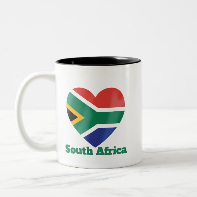 Tasse 2 Couleurs Drapeau cardiaque en Afrique du Sud (Gauche)
