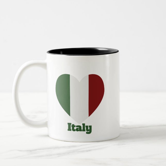 Tasse 2 Couleurs Drapeau cardiaque en Italie (Gauche)