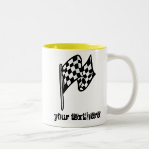 Tasse 2 Couleurs Drapeau Checkered ; jaune