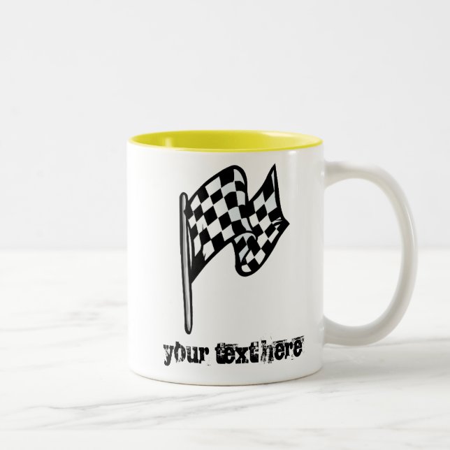 Tasse 2 Couleurs Drapeau Checkered ; jaune (Droit)