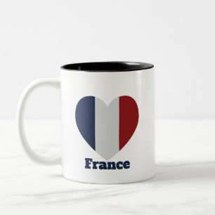 Tasse 2 Couleurs Drapeau cœur de la France