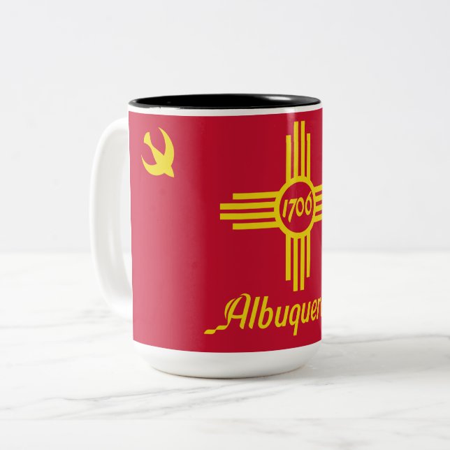 Tasse 2 Couleurs Drapeau d'Albuquerque (Nouveau-Mexique) (Devant gauche)
