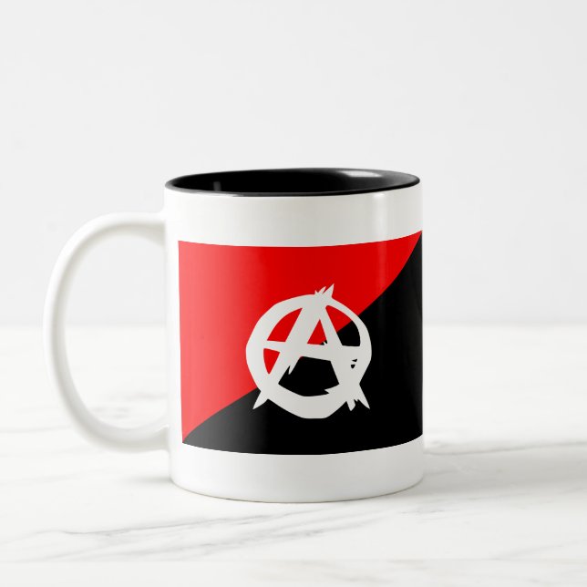 Tasse 2 Couleurs Drapeau d'anarchiste (Gauche)