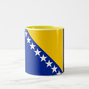 Tasse 2 Couleurs Drapeau de Bosnie-Herzégovine patriotique