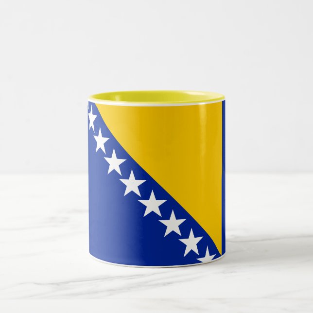 Tasse 2 Couleurs Drapeau de Bosnie-Herzégovine patriotique (Centre)