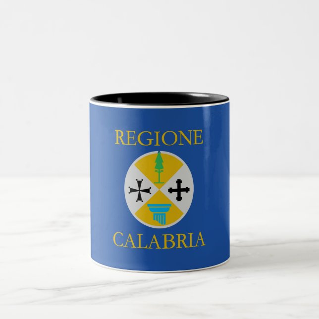 Tasse 2 Couleurs Drapeau de Calabre (Italie) (Centre)