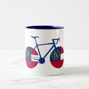 Tasse 2 Couleurs Drapeau de Géorgie à vélo