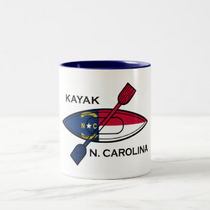 Tasse 2 Couleurs Drapeau de la Caroline du Nord Kayak