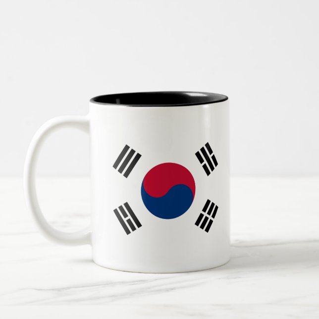 Tasse 2 Couleurs Drapeau de la Corée du Sud (Gauche)