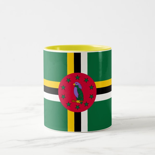 Tasse 2 Couleurs Drapeau de la Dominique (Centre)