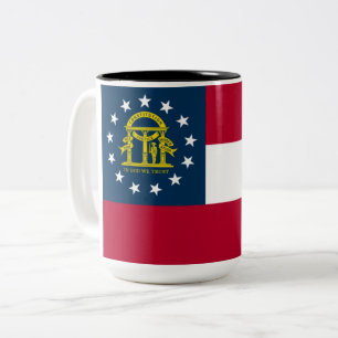 Tasse 2 Couleurs Drapeau de la Géorgie (États-Unis)
