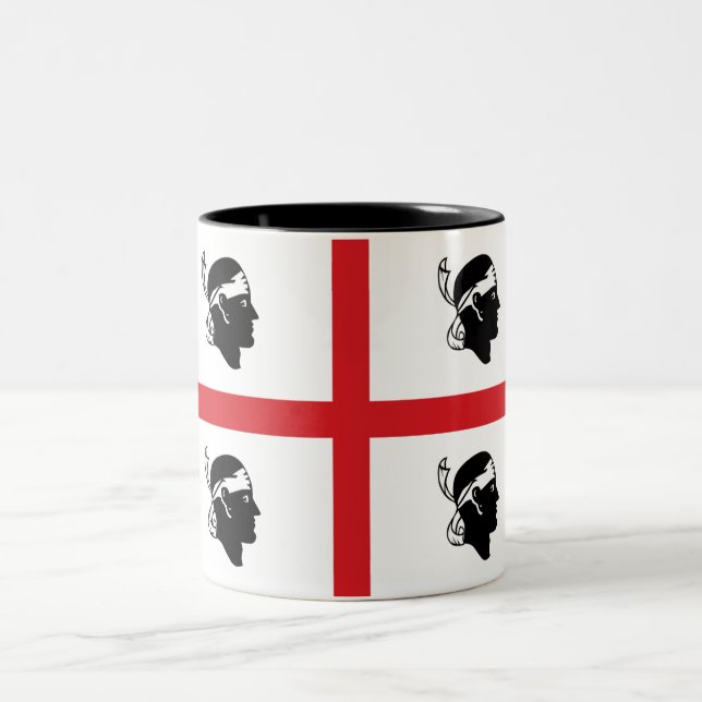 Tasse 2 Couleurs Drapeau de la Sardaigne (Sardaigne) (Italie) (Centre)