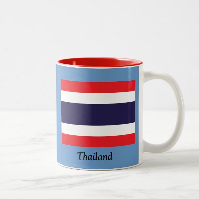 Tasse 2 Couleurs Drapeau de la Thaïlande (Droit)