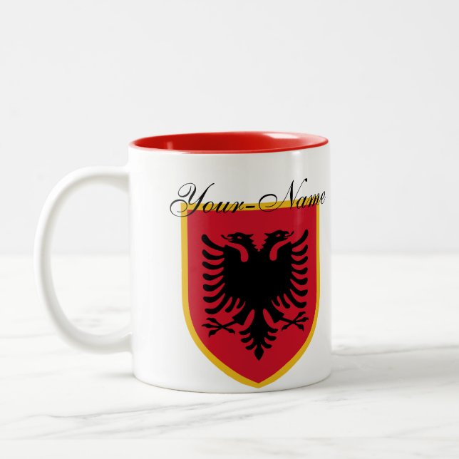 Tasse 2 Couleurs Drapeau de l'Albanie (Gauche)