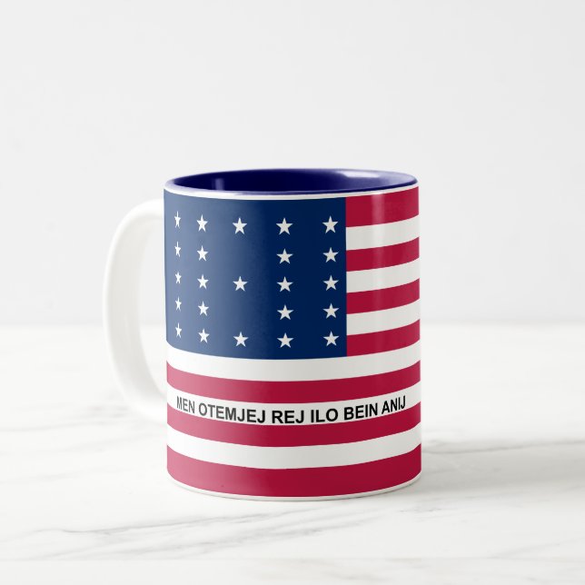 Tasse 2 Couleurs Drapeau de l'atoll de Bikini Patriotique (Devant gauche)