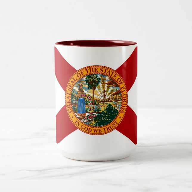 Tasse 2 Couleurs Drapeau de l'État de Floride (Centre)