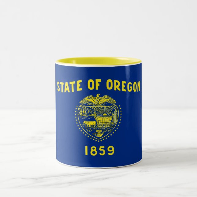 Tasse 2 Couleurs Drapeau de l'État de l'Oregon (Centre)