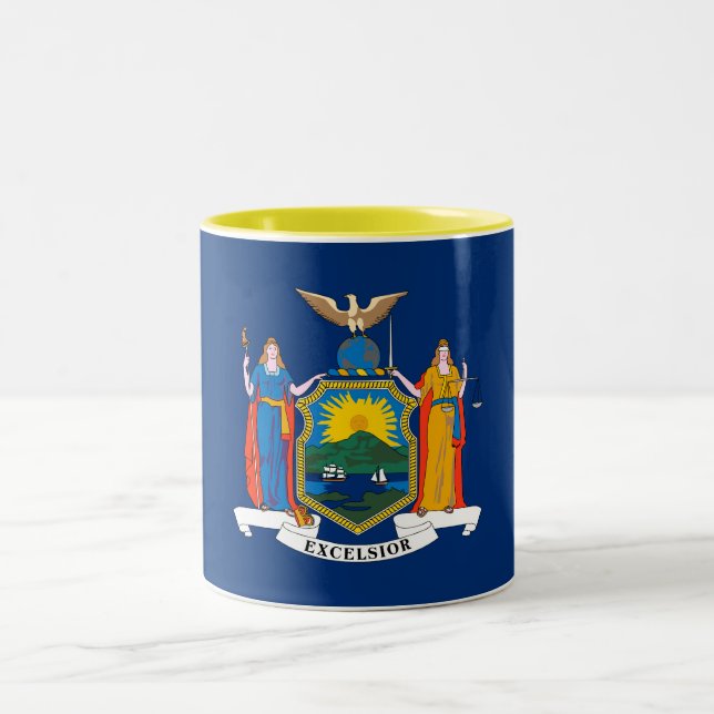 Tasse 2 Couleurs Drapeau de l'État de New York (Centre)