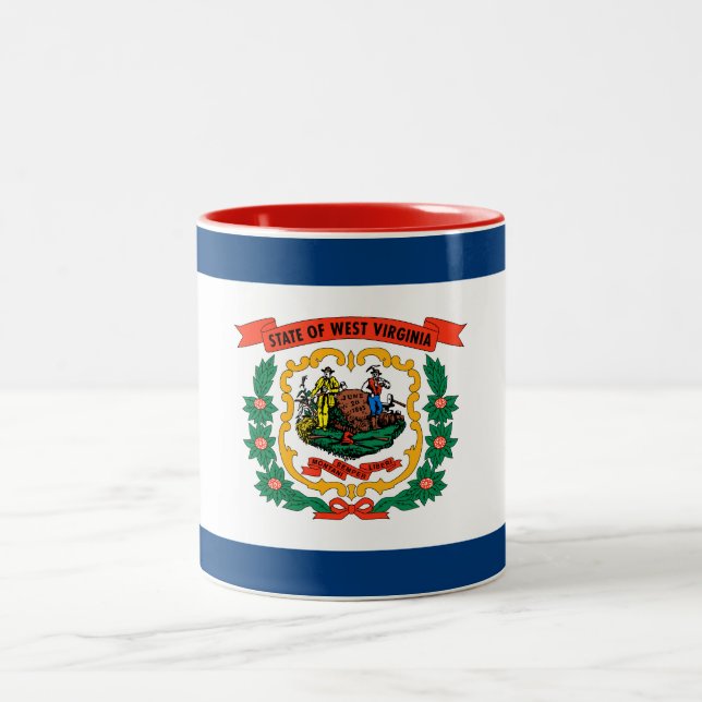 Tasse 2 Couleurs Drapeau de l'État de Virginie occidentale (Centre)