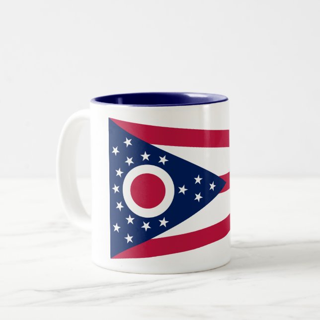 Tasse 2 Couleurs Drapeau de l'Ohio (Devant gauche)