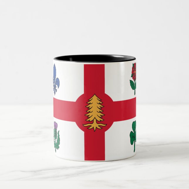 Tasse 2 Couleurs Drapeau de Montréal (Québec, Canada) (Centre)