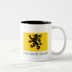 Tasse 2 Couleurs Drapeau de Nord-Pas-de-Calais avec le nom