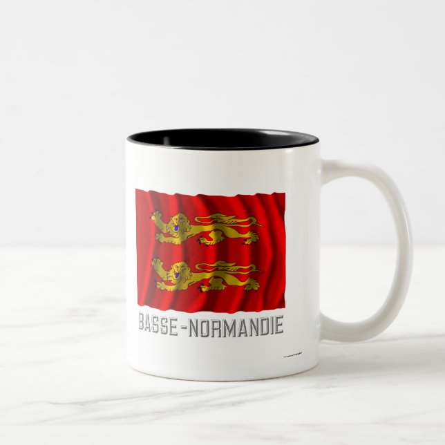 Tasse 2 Couleurs Drapeau de ondulation de Basse-Normandie avec le (Droit)