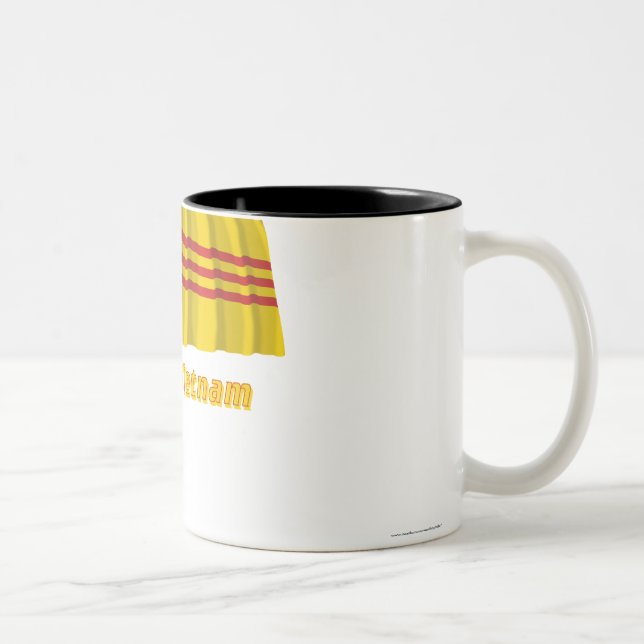 Tasse 2 Couleurs Drapeau de ondulation du Vietnam du Sud avec le (Droit)