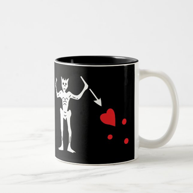 Tasse 2 Couleurs Drapeau de pirate de Blackbeard (Droit)