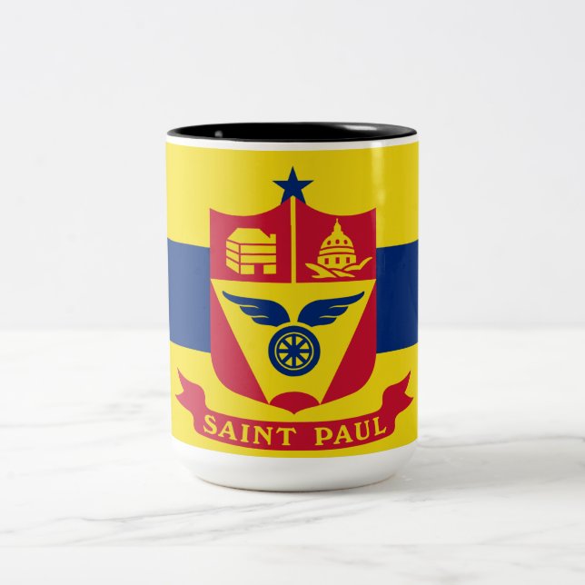 Tasse 2 Couleurs Drapeau de Saint Paul (Minnesota) (Centre)