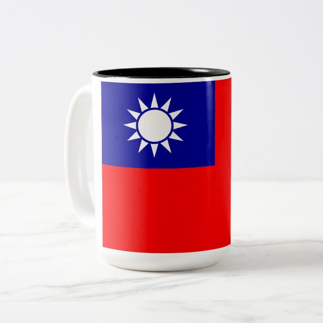 Tasse 2 Couleurs Drapeau de Taïwan (Devant gauche)