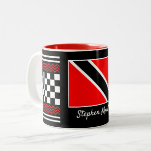 Tasse 2 Couleurs Drapeau de Trinité-et-Tobago avec votre nom dessus