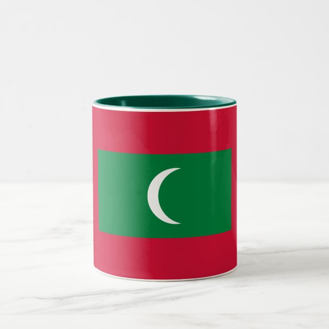Tasse 2 Couleurs Drapeau des Maldives (Centre)