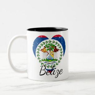 Tasse 2 Couleurs Drapeau du Belize.