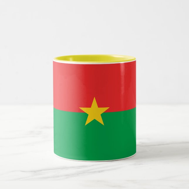 Tasse 2 Couleurs Drapeau du Burkina Faso patriotique (Centre)