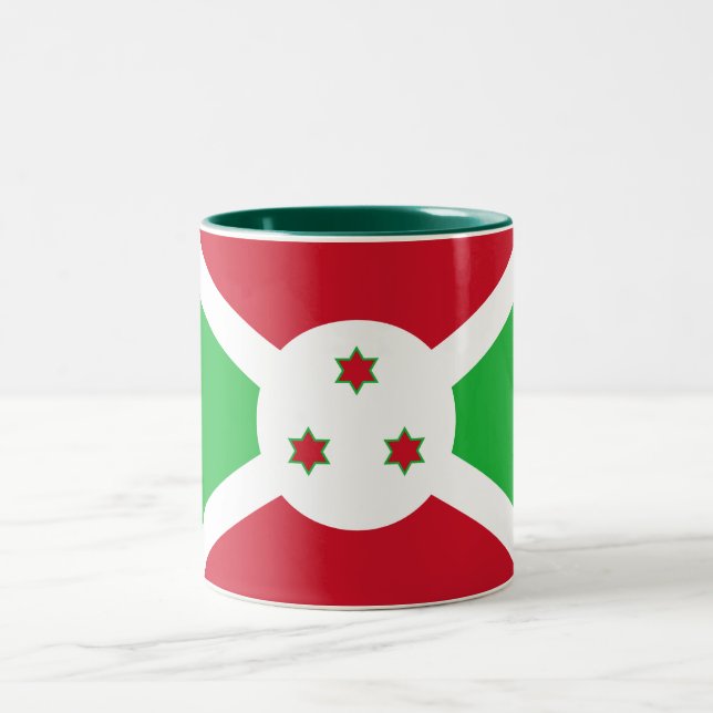 Tasse 2 Couleurs Drapeau du Burundi patriotique (Centre)
