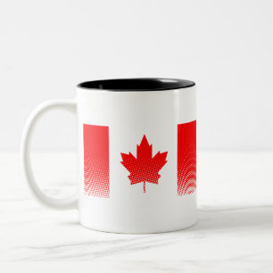 Tasse 2 Couleurs Drapeau Du Canada À Effet Halfton
